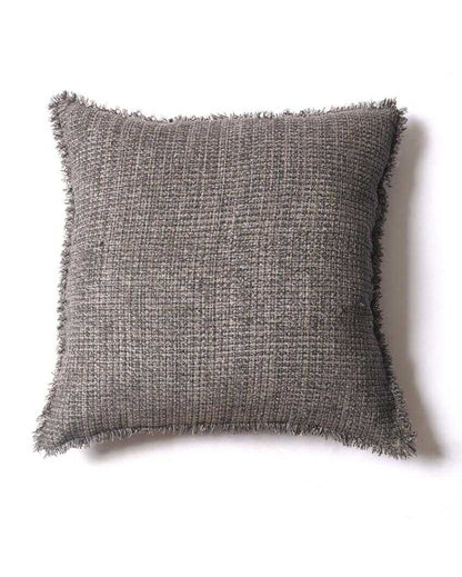 Sukoon Handwoven Dark Grey Viscose Cushion Cover