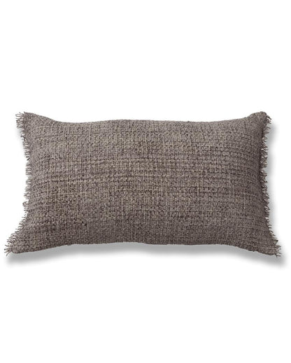 Sukoon Handwoven Dark Grey Viscose Cushion Cover