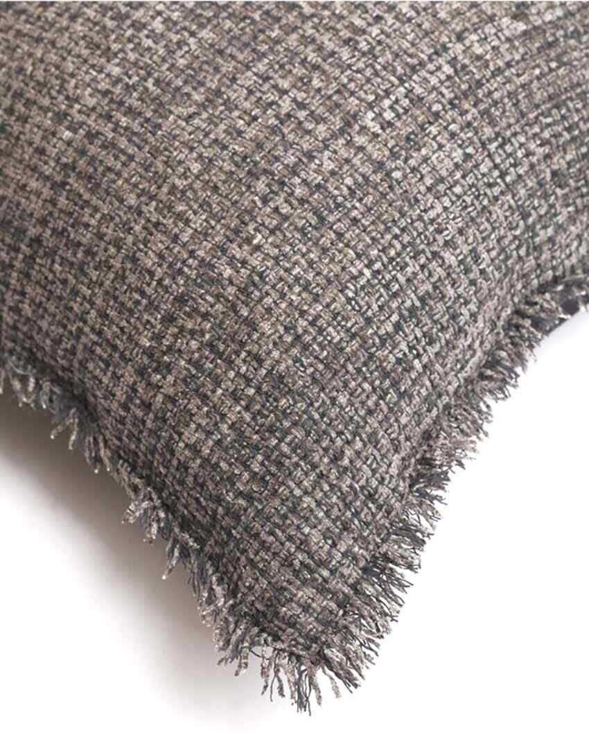 Sukoon Handwoven Dark Grey Viscose Cushion Cover