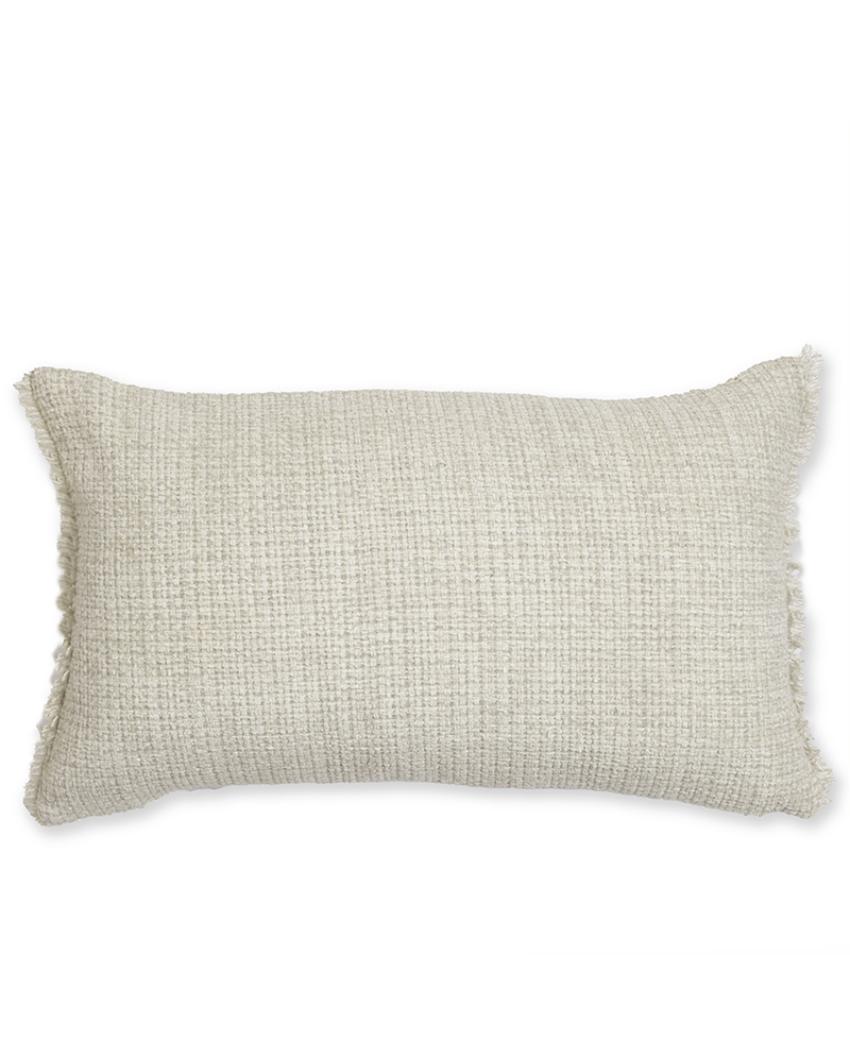 Sukoon Handwoven Off White Viscose Cushion Cover