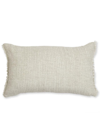 Sukoon Handwoven Off White Viscose Cushion Cover