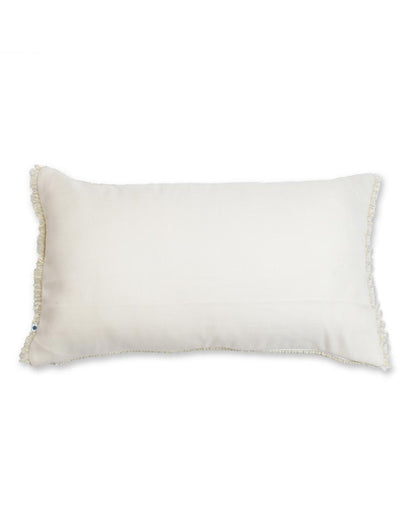 Sukoon Handwoven Off White Viscose Cushion Cover