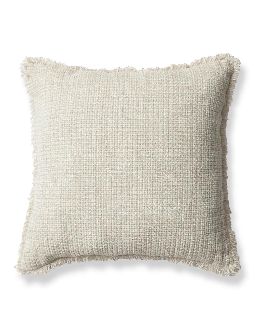 Sukoon Handwoven Off White Viscose Cushion Cover