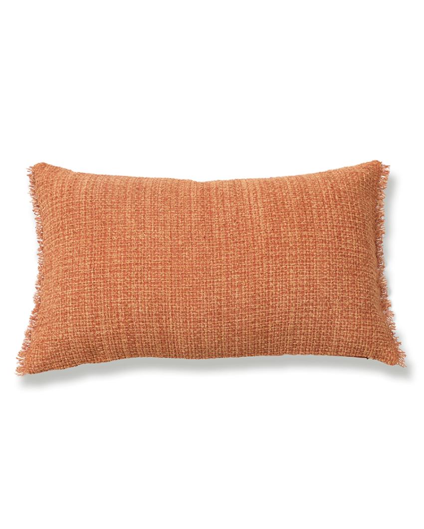 Sukoon Handwoven Rust Viscose Cushion Cover