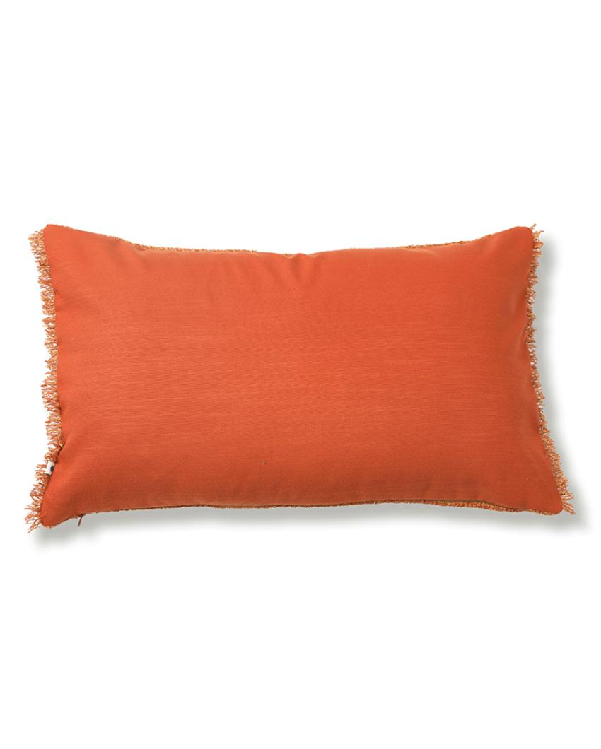 Sukoon Handwoven Rust Viscose Cushion Cover