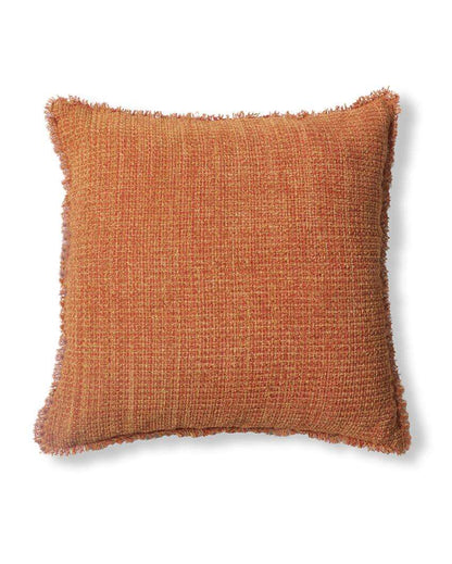 Sukoon Handwoven Rust Viscose Cushion Cover