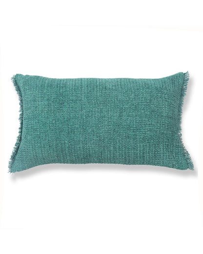 Sukoon Handwoven Teal Viscose Cushion Cover