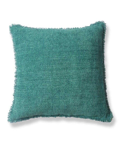 Sukoon Handwoven Teal Viscose Cushion Cover