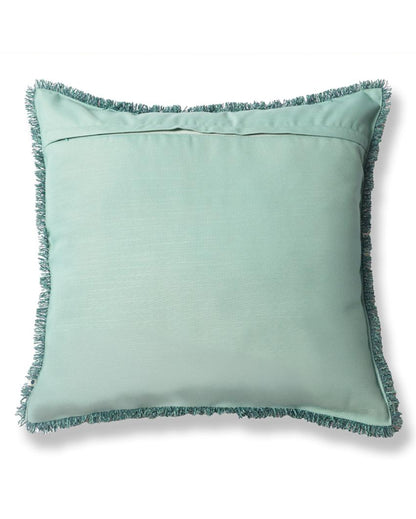 Sukoon Handwoven Teal Viscose Cushion Cover