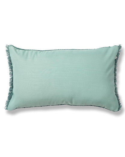 Sukoon Handwoven Teal Viscose Cushion Cover