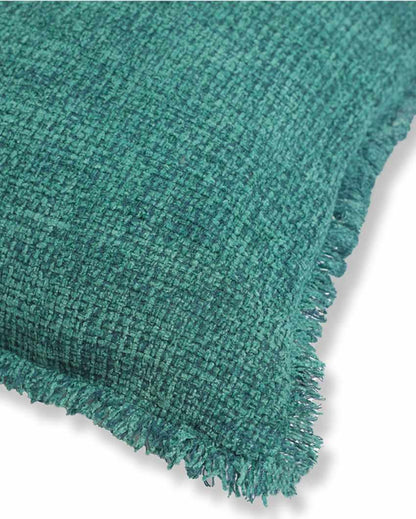 Sukoon Handwoven Teal Viscose Cushion Cover