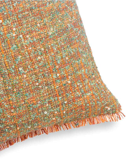 Khwab Handwoven Rust Cotton Cushion Cover