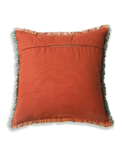 Khwab Handwoven Rust Cotton Cushion Cover