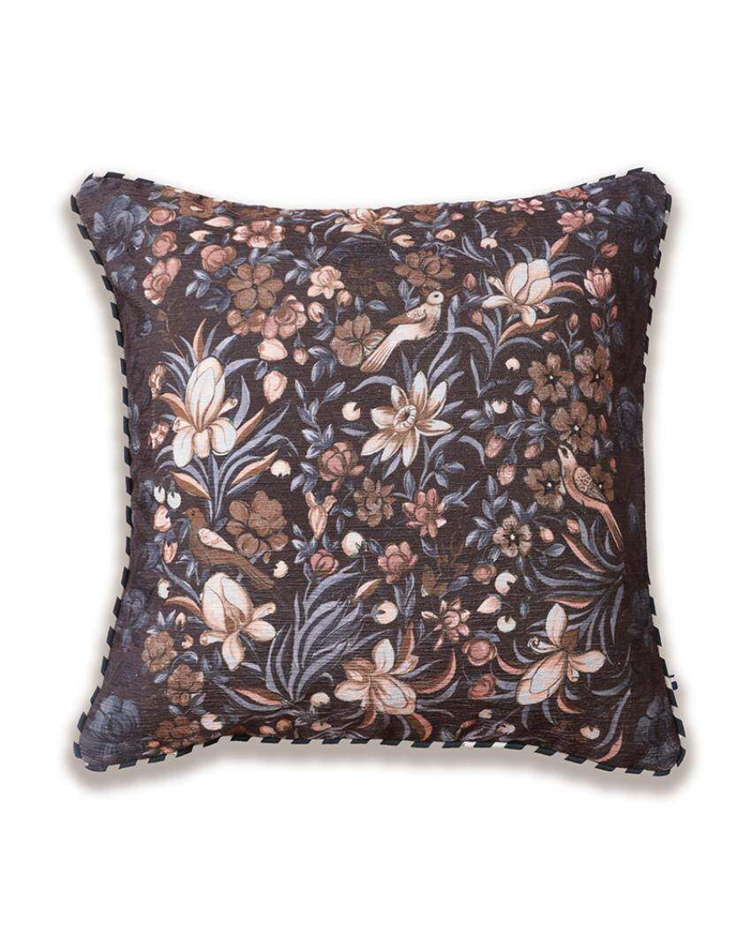 Waadi Chenille Brown Cushion Cover Without Embroidery