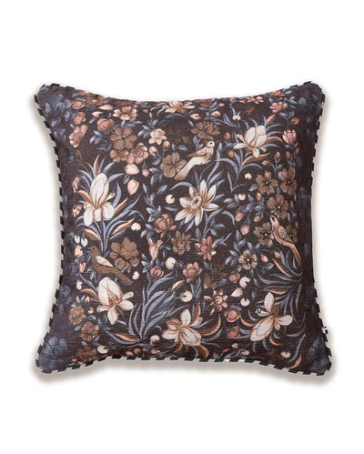 Waadi Chenille Brown Cushion Cover Without Embroidery