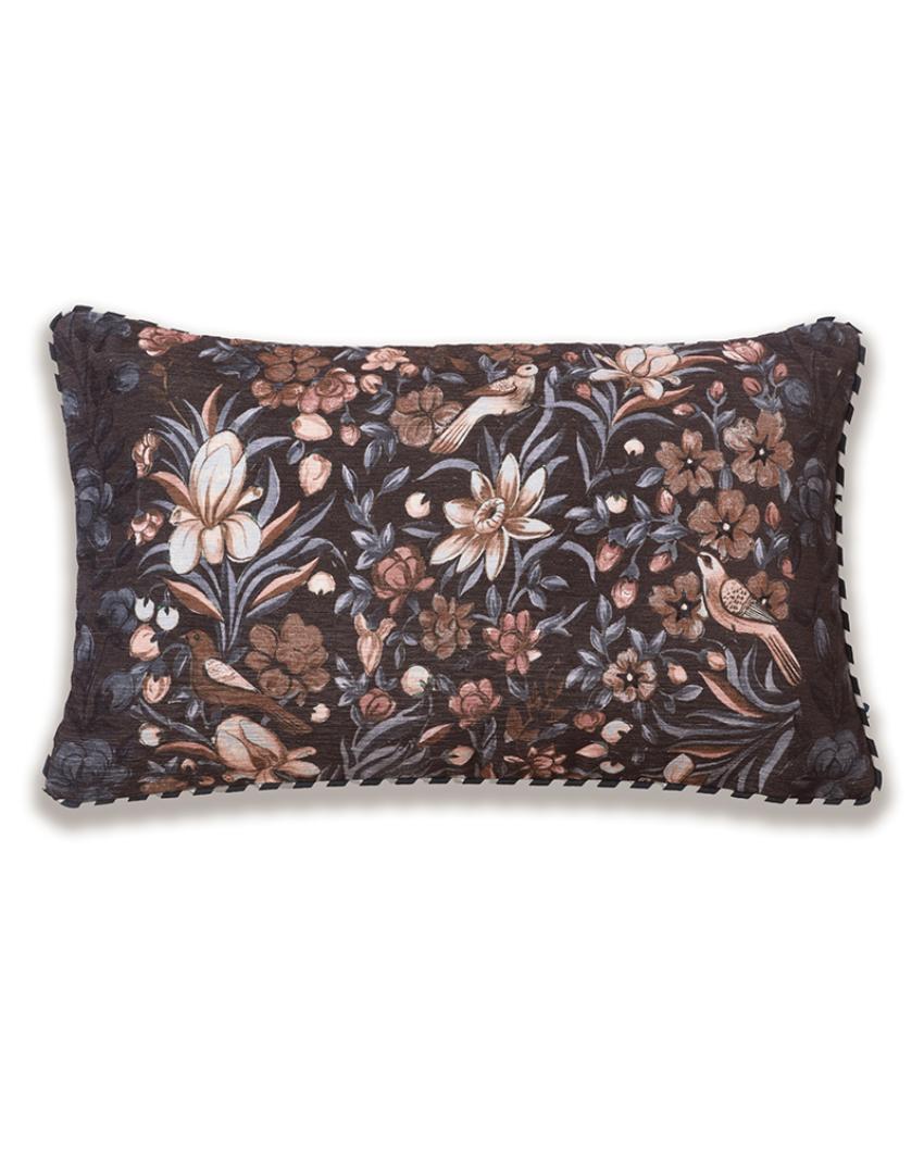 Waadi Chenille Brown Cushion Cover Without Embroidery