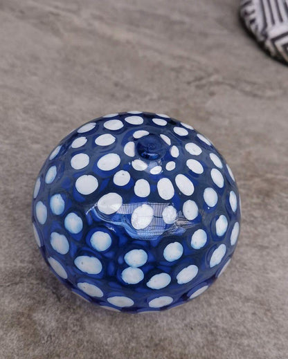 Retro Polka Art Glass Hand Blown Sphere