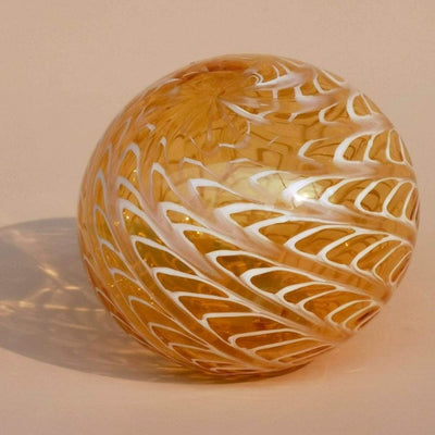 Wave Design Art Glass Hand Blown Sphere