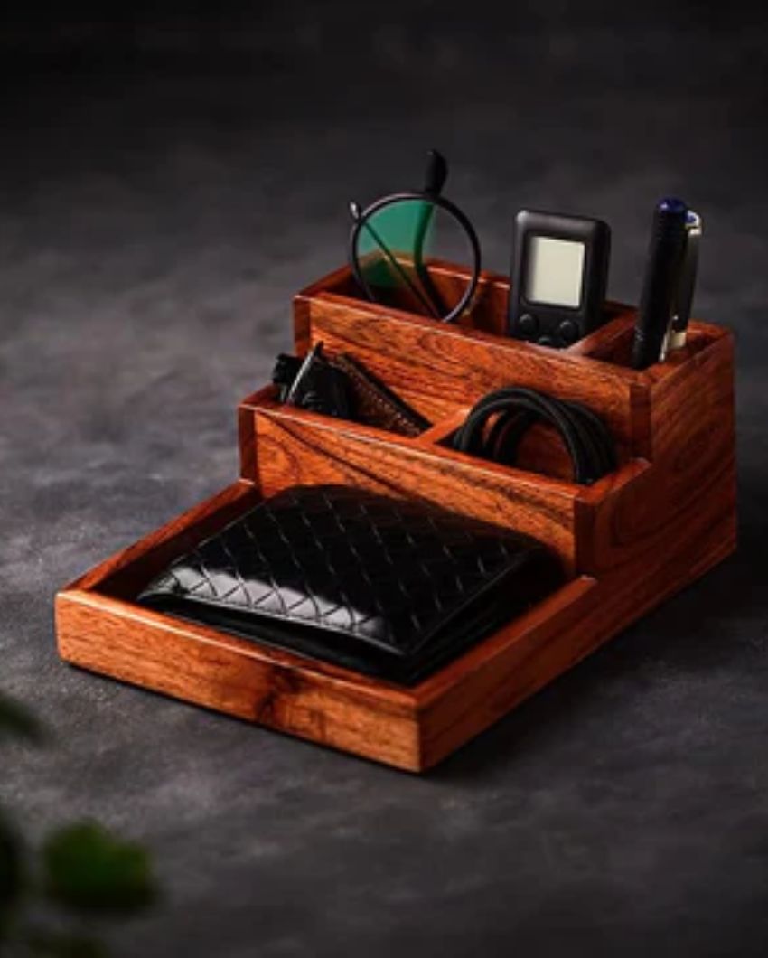 Handcrafted Premium Verstile Lightweight Desk Organizer | 8 x 7 x 4 inches