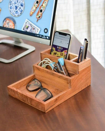 Handcrafted Premium Verstile Lightweight Desk Organizer | 8 x 7 x 4 inches