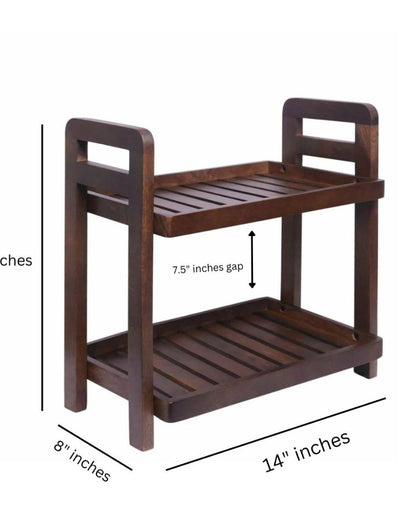 Handicrafted Premium Cocoa Kitchen Wooden Organizer | 8 x 14 inches