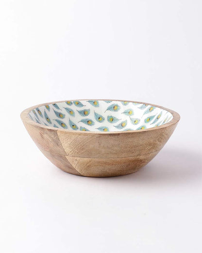 Elegant & Durable Peacock Feather Serving Bowl | 11 x 4 inches