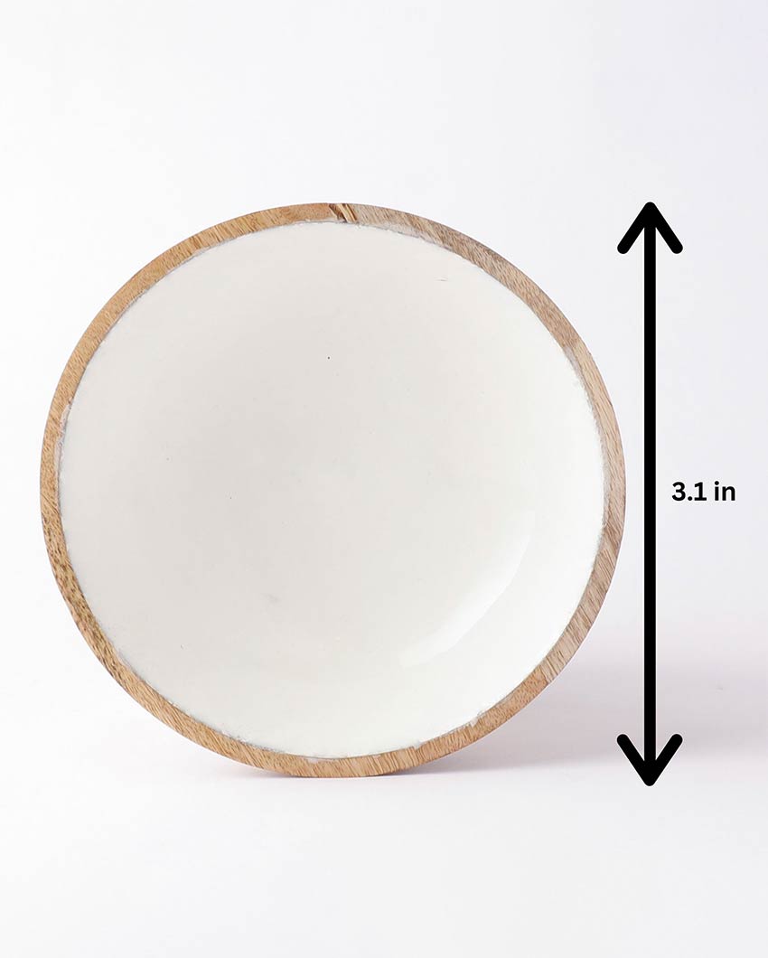 Premium Wooden White Serving Bowl | 11 x 4 inches