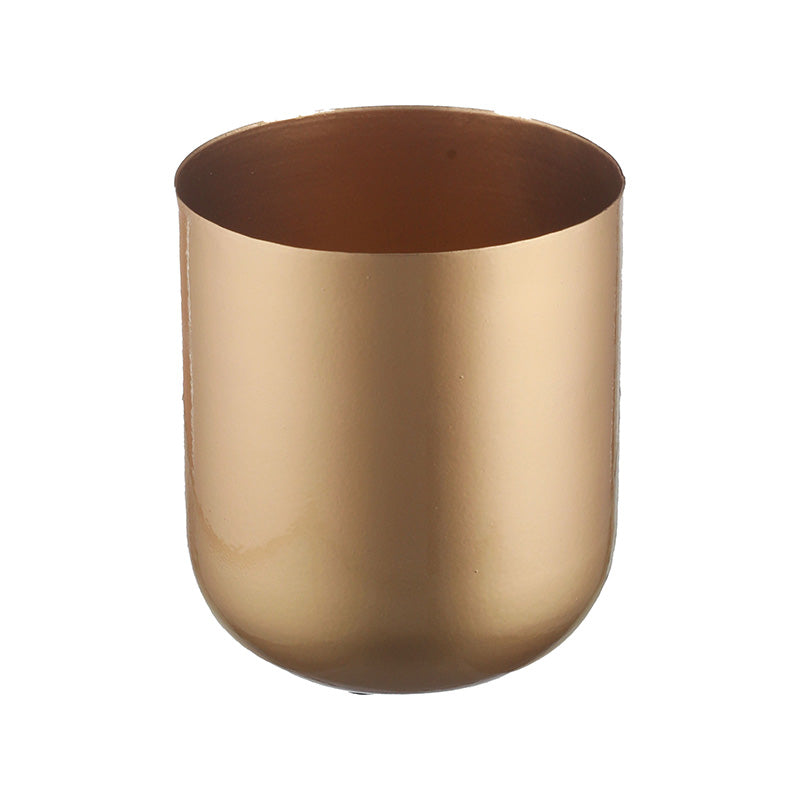 Golden Chic Cylindrical Metal Mini Planter | Set of 2 Default Title