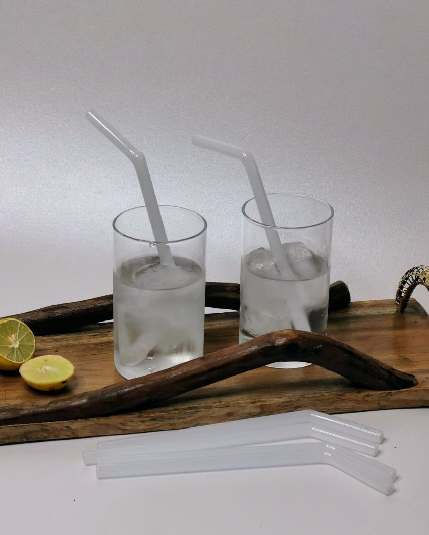 Reusable Glass 6 Straws With Brush