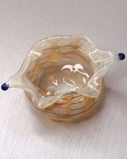 Gold Mist Pattern Abstract Art Glass Bowl