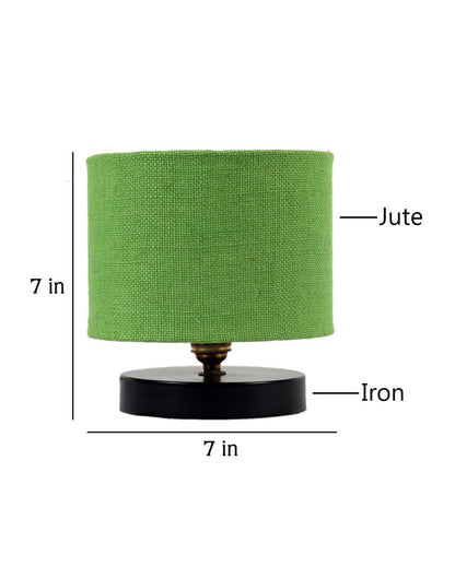 Solid Design Jute Table Lamp With Iron Base  | Multiple Colors | 6 x 8 inches