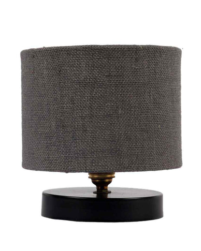 Solid Design Jute Table Lamp With Iron Base Grey