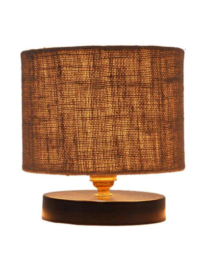 Solid Design Jute Table Lamp With Iron Base Grey