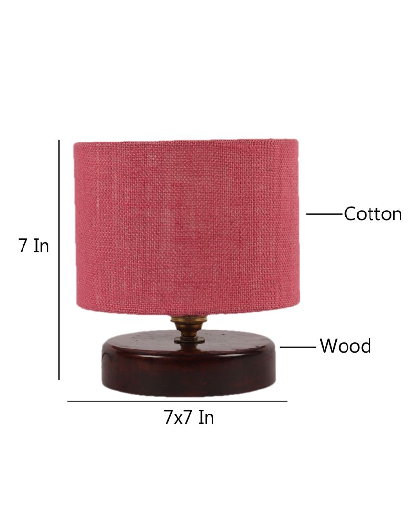 Radian Jute Table Lamp With Wood Chocolate Base Pink