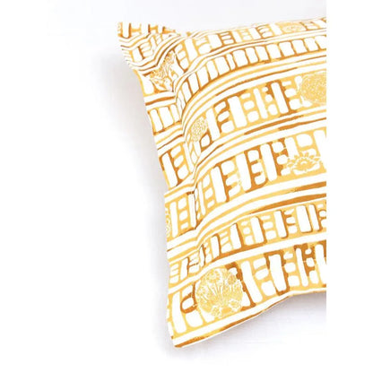 Yellow Sanchi Pillow Covers | Set of 2