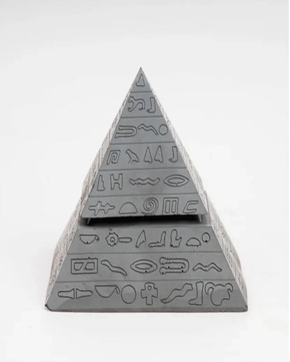 Geometric and Elegant Pyramid Concrete Firepot | 5 x 5 x 2 inches