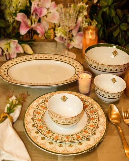 Jashn Porcelain Dinner Set | Set of 33