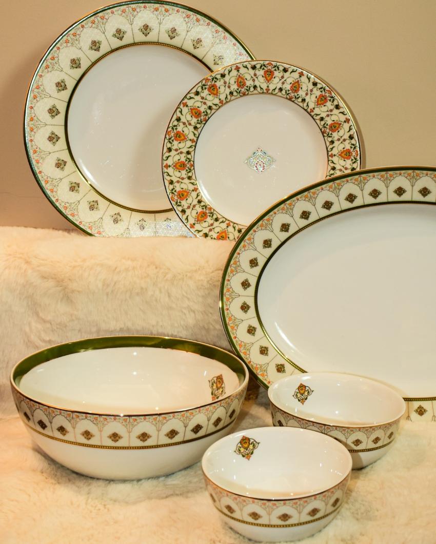 Jashn Porcelain Dinner Set | Set of 33