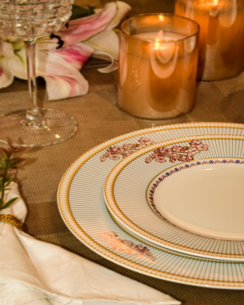 Flourishing Floret Porcelain Dinner Set | 33 Pieces