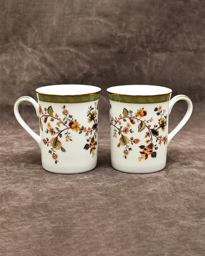 Bloom Classic Porcelain Mugs | Set of 6 | 3 x 4 inches