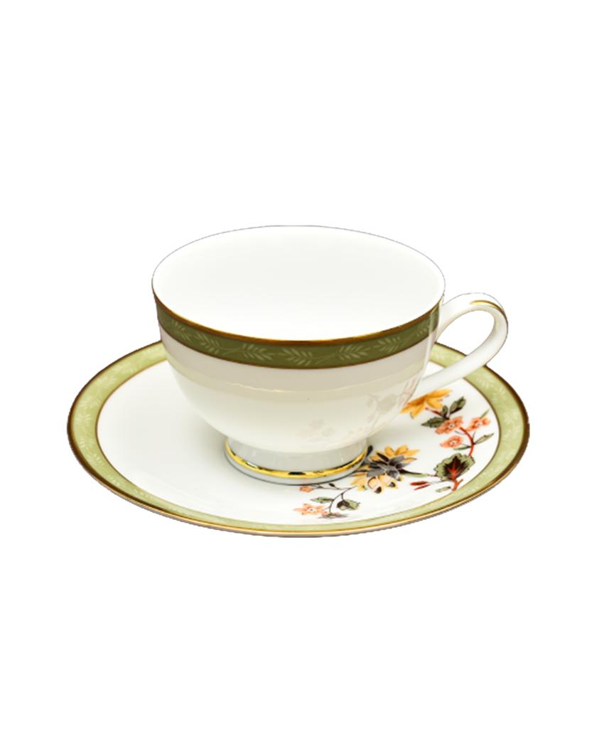 Bloom Porcelain Tea Cup & Saucer | Set of 12