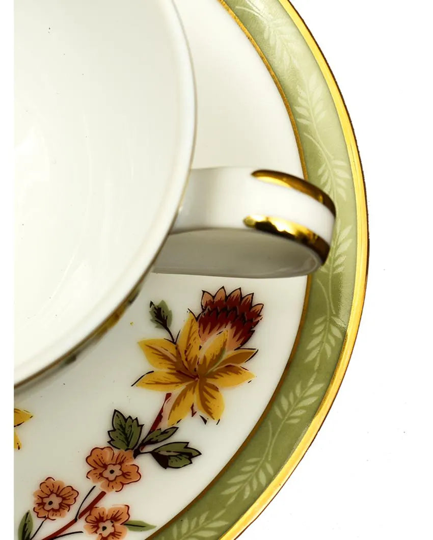 Bloom Porcelain Tea Cup & Saucer | Set of 12