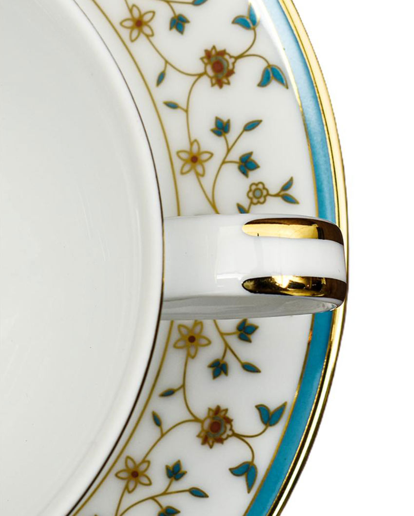 Mavi Porcelain Tea Cup & Saucer | Set of 12