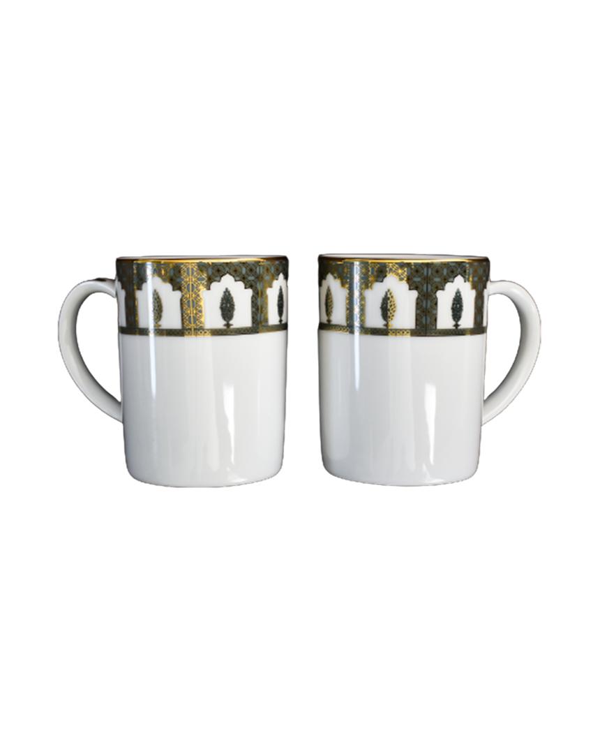 Chinar Slim Porcelain Mugs | Set of 6