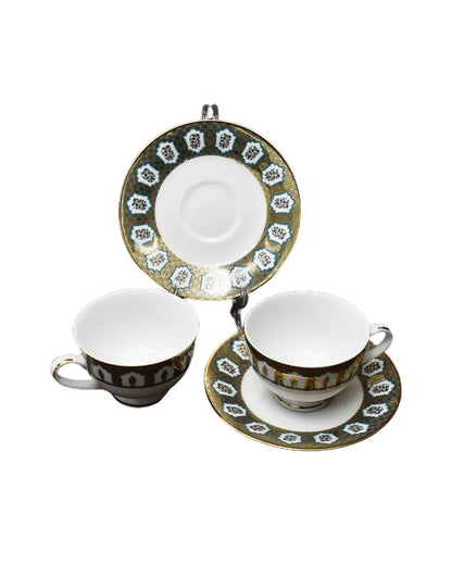 Chinar Porcelain Tea Cup & Saucer | Set of 12