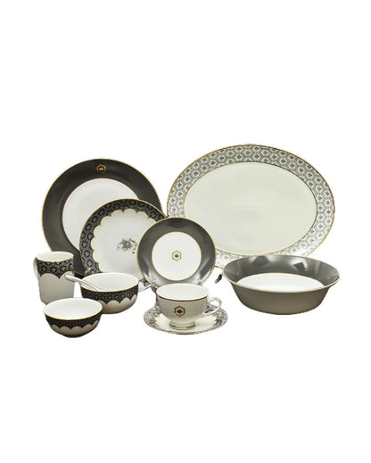 Grey Legacy Porcelain Dinner Set | Set of 21