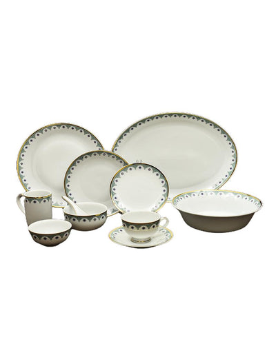 Isabella Gold Porcelain Dinner Set | Set of 21