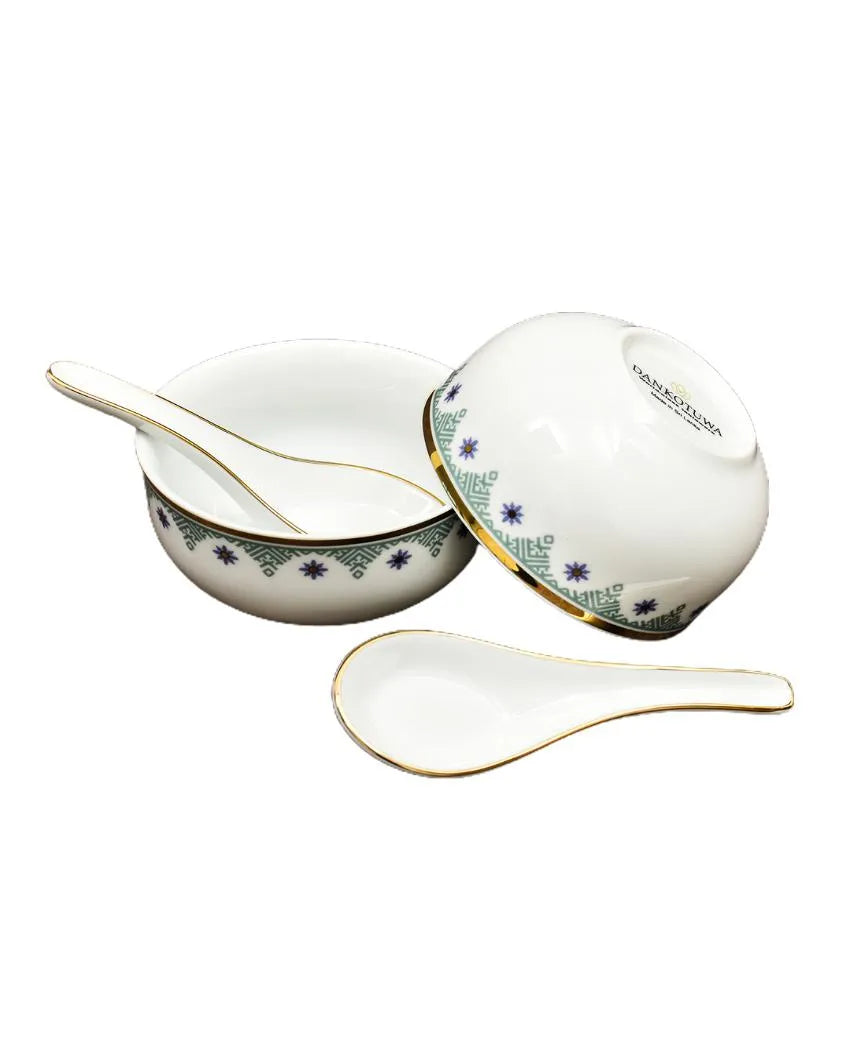 Isabella Gold Porcelain Dinner Set | Set of 21