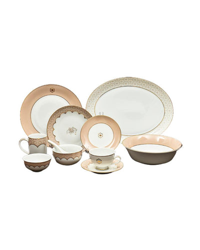 Peach Legacy Porcelain Dinner Set | Set of 33