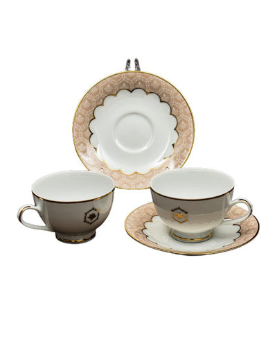 Peach Legacy Porcelain Tea Cup & Saucer | Set of 12